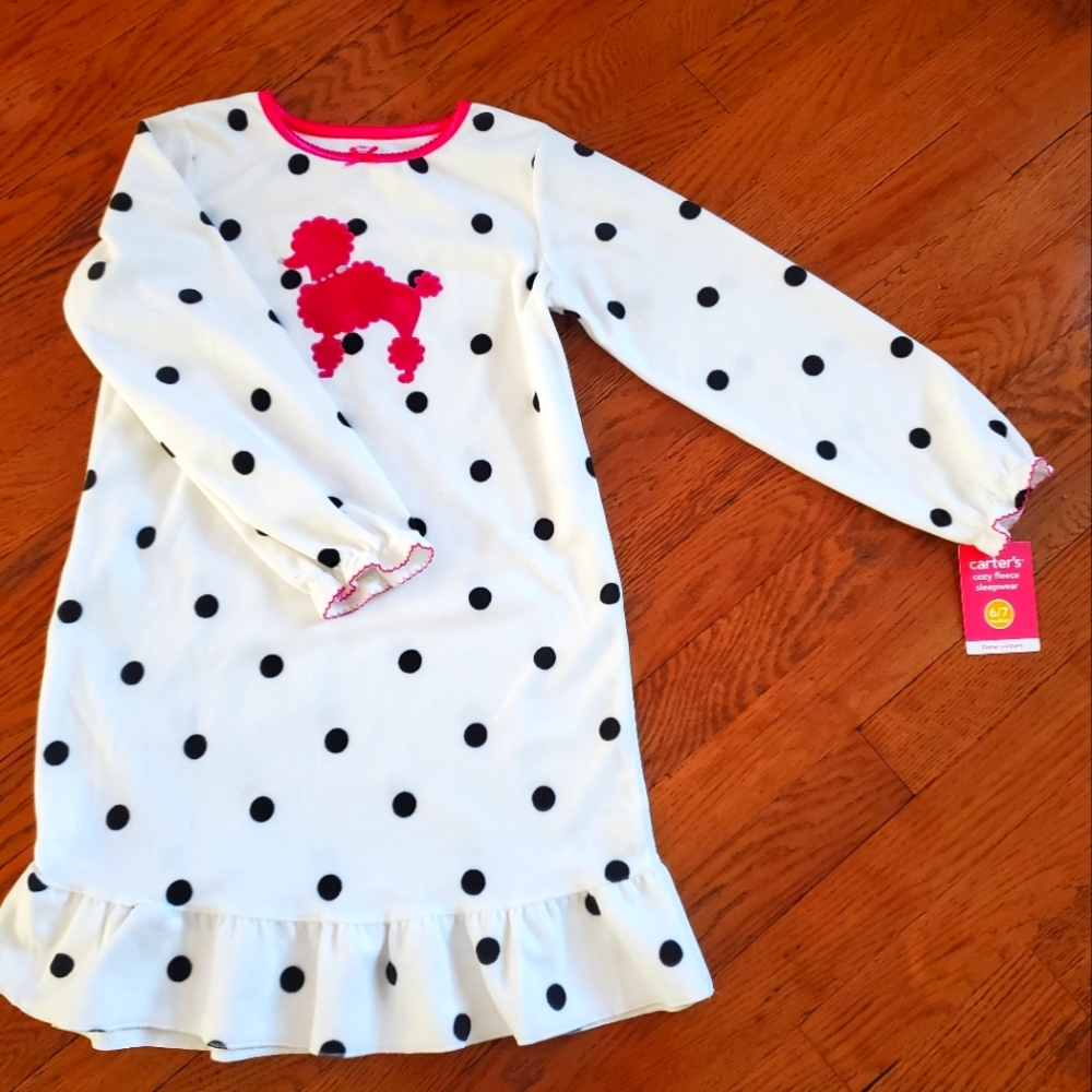Carter's fleece pajamas.. nightgown size med 6/7